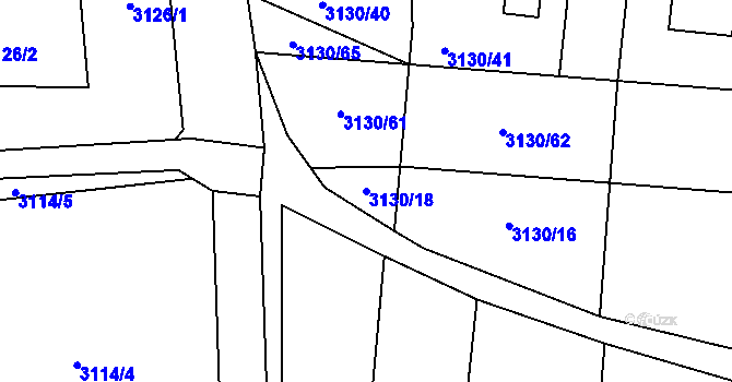 Parcela st. 3130/18 v KÚ České Budějovice 7, Katastrální mapa