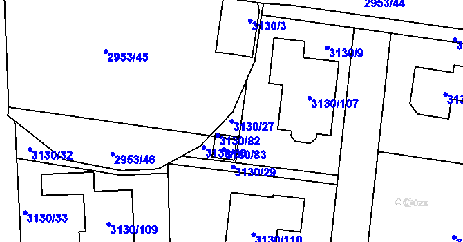 Parcela st. 3130/27 v KÚ České Budějovice 7, Katastrální mapa