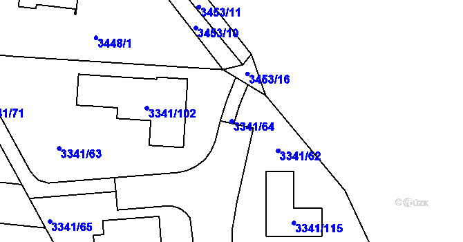 Parcela st. 3341/64 v KÚ České Budějovice 7, Katastrální mapa