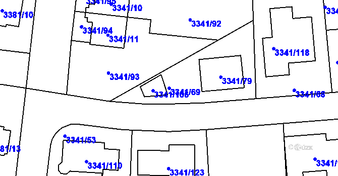 Parcela st. 3341/69 v KÚ České Budějovice 7, Katastrální mapa