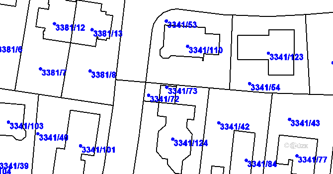 Parcela st. 3341/73 v KÚ České Budějovice 7, Katastrální mapa