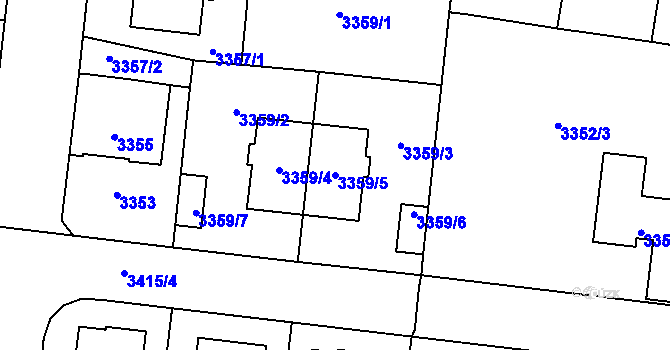 Parcela st. 3359/5 v KÚ České Budějovice 7, Katastrální mapa