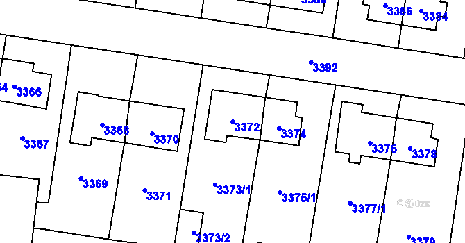 Parcela st. 3372 v KÚ České Budějovice 7, Katastrální mapa