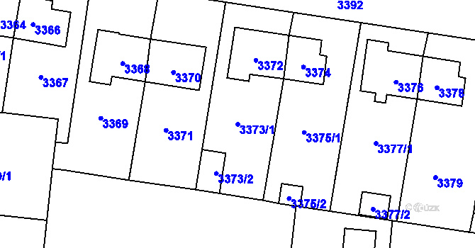Parcela st. 3373/1 v KÚ České Budějovice 7, Katastrální mapa