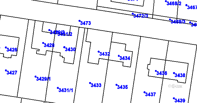 Parcela st. 3432 v KÚ České Budějovice 7, Katastrální mapa