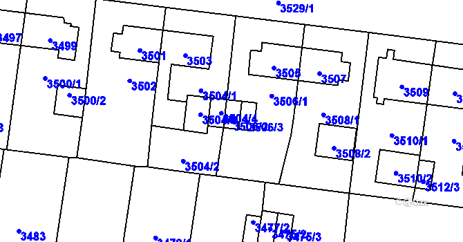 Parcela st. 3506/2 v KÚ České Budějovice 7, Katastrální mapa