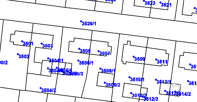 Parcela st. 3507 v KÚ České Budějovice 7, Katastrální mapa