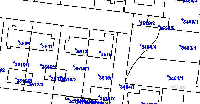 Parcela st. 3515 v KÚ České Budějovice 7, Katastrální mapa