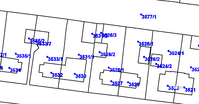 Parcela st. 3528/2 v KÚ České Budějovice 7, Katastrální mapa