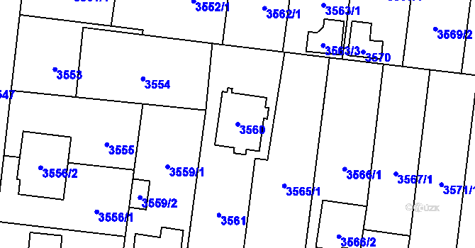 Parcela st. 3560 v KÚ České Budějovice 7, Katastrální mapa
