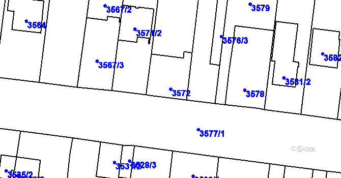 Parcela st. 3572 v KÚ České Budějovice 7, Katastrální mapa