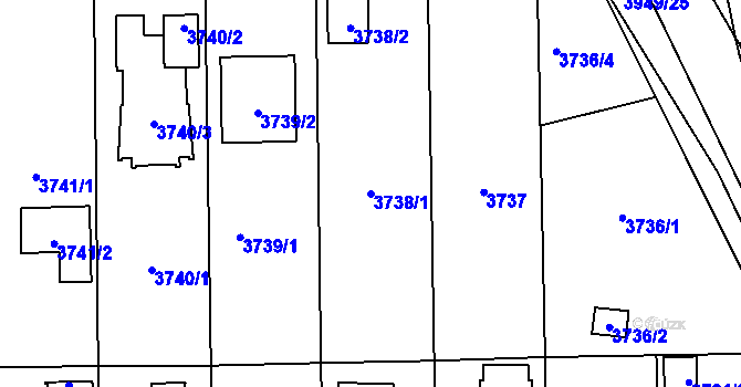 Parcela st. 3738/1 v KÚ České Budějovice 7, Katastrální mapa