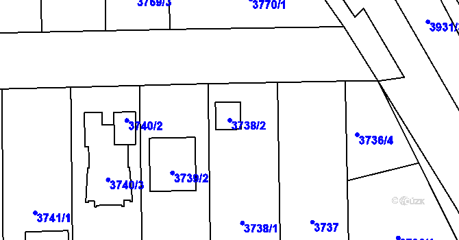 Parcela st. 3738/2 v KÚ České Budějovice 7, Katastrální mapa