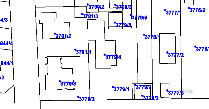 Parcela st. 3779/4 v KÚ České Budějovice 7, Katastrální mapa