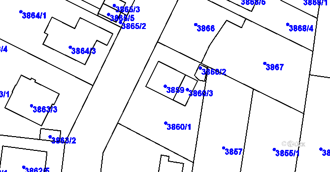 Parcela st. 3859 v KÚ České Budějovice 7, Katastrální mapa