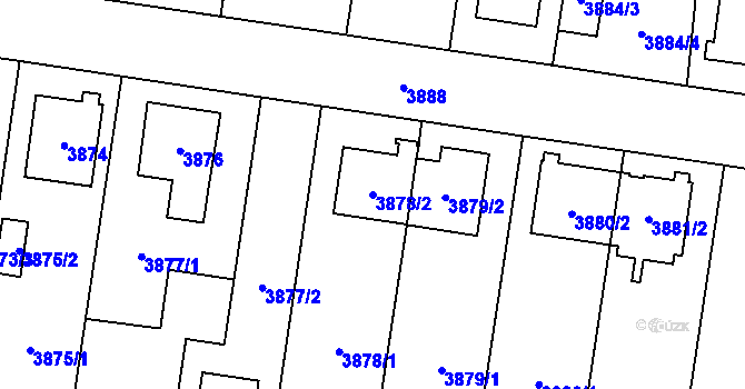 Parcela st. 3878/2 v KÚ České Budějovice 7, Katastrální mapa