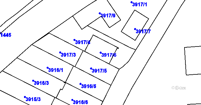 Parcela st. 3917/6 v KÚ České Budějovice 7, Katastrální mapa