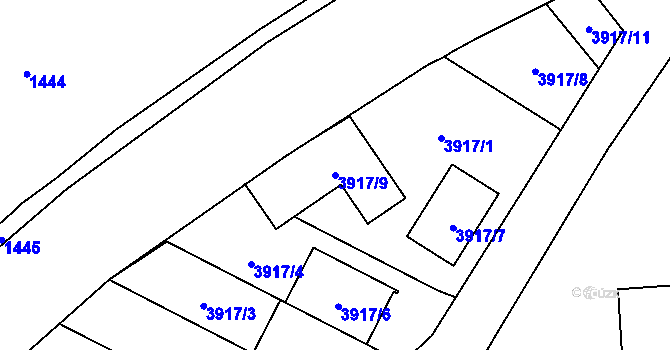 Parcela st. 3917/9 v KÚ České Budějovice 7, Katastrální mapa
