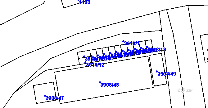Parcela st. 3918/8 v KÚ České Budějovice 7, Katastrální mapa
