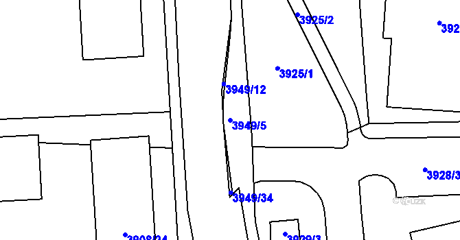 Parcela st. 3949/5 v KÚ České Budějovice 7, Katastrální mapa