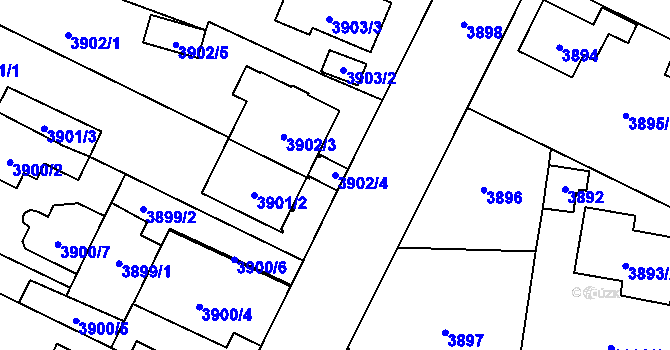 Parcela st. 3902/4 v KÚ České Budějovice 7, Katastrální mapa