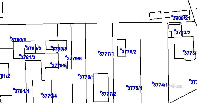 Parcela st. 3777/1 v KÚ České Budějovice 7, Katastrální mapa
