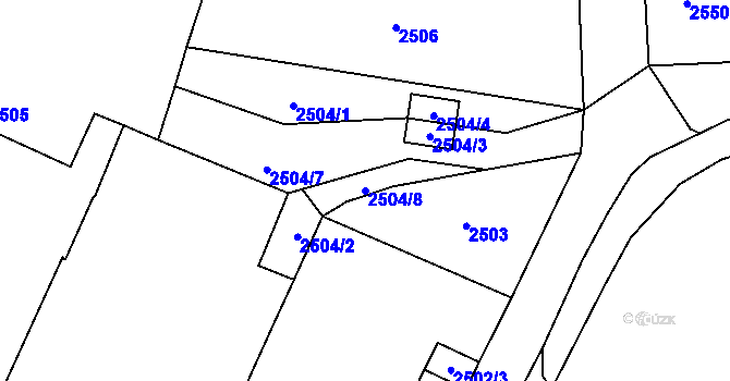 Parcela st. 2504/8 v KÚ České Budějovice 7, Katastrální mapa