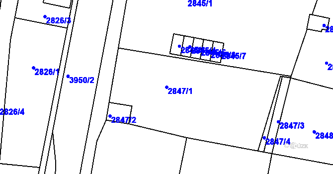Parcela st. 2847/1 v KÚ České Budějovice 7, Katastrální mapa