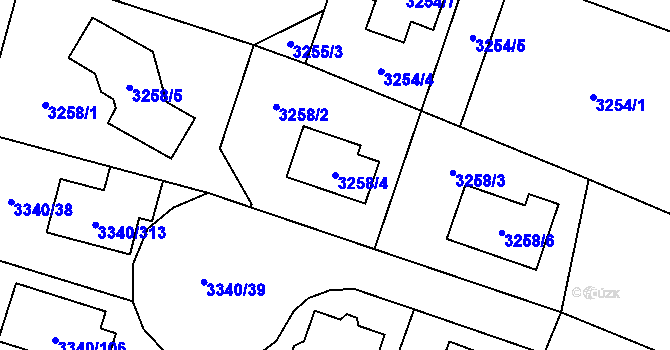 Parcela st. 3258/4 v KÚ České Budějovice 7, Katastrální mapa