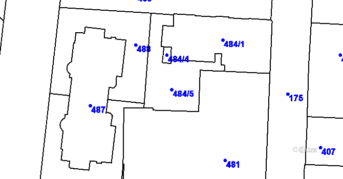 Parcela st. 484/5 v KÚ České Budějovice 7, Katastrální mapa