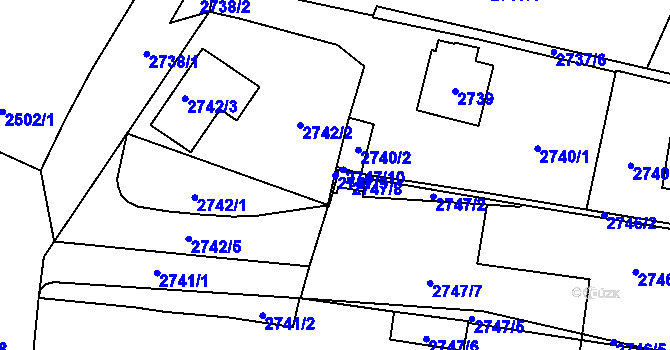 Parcela st. 2747/9 v KÚ České Budějovice 7, Katastrální mapa
