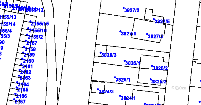 Parcela st. 3826/3 v KÚ České Budějovice 7, Katastrální mapa