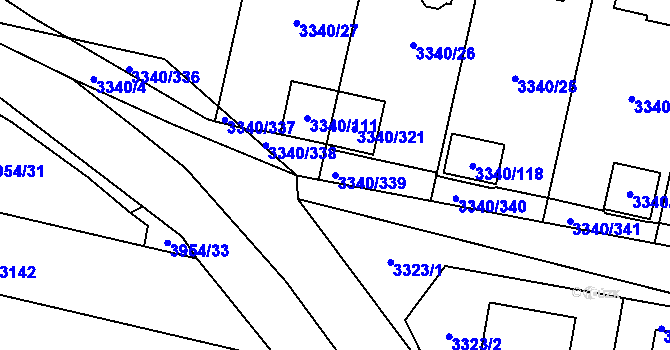 Parcela st. 3340/339 v KÚ České Budějovice 7, Katastrální mapa