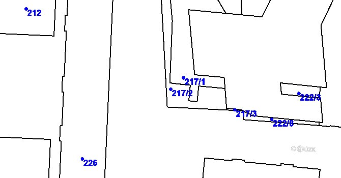 Parcela st. 217/2 v KÚ České Budějovice 7, Katastrální mapa