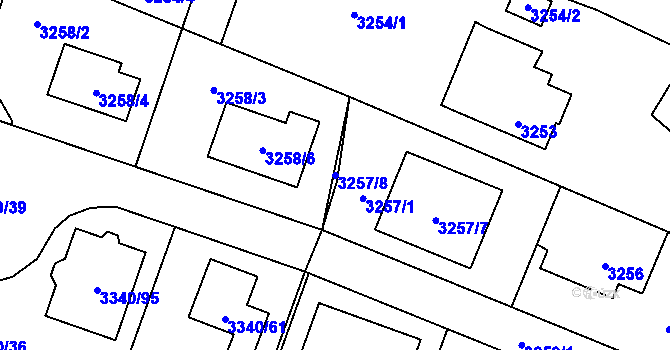 Parcela st. 3257/8 v KÚ České Budějovice 7, Katastrální mapa
