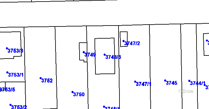Parcela st. 3748/3 v KÚ České Budějovice 7, Katastrální mapa