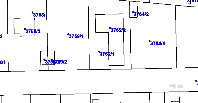 Parcela st. 3762/1 v KÚ České Budějovice 7, Katastrální mapa