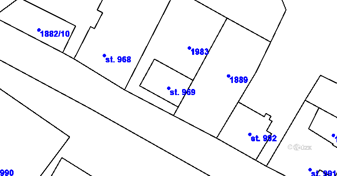 Parcela st. 969 v KÚ České Hamry u Vejprt, Katastrální mapa