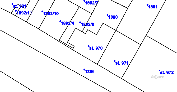 Parcela st. 970 v KÚ České Hamry u Vejprt, Katastrální mapa