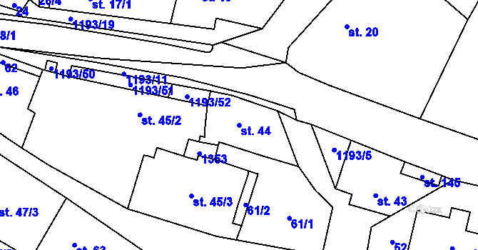 Parcela st. 44 v KÚ České Heřmanice, Katastrální mapa