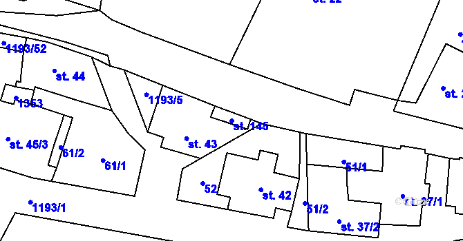 Parcela st. 145 v KÚ České Heřmanice, Katastrální mapa