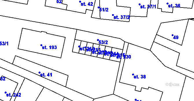 Parcela st. 213 v KÚ České Heřmanice, Katastrální mapa