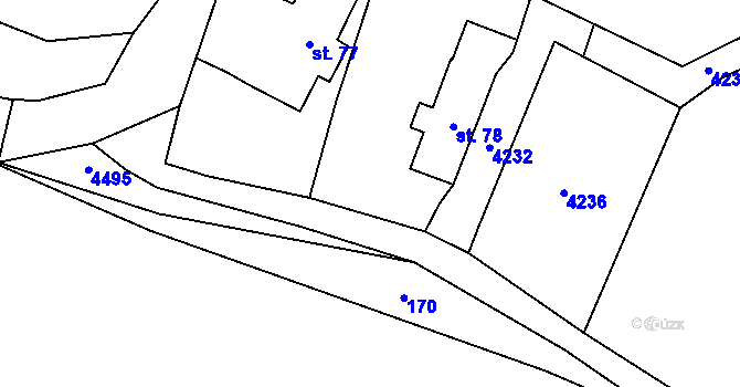 Parcela st. 162 v KÚ České Heřmanice, Katastrální mapa