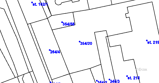 Parcela st. 354/20 v KÚ České Heřmanice, Katastrální mapa