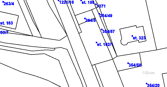 Parcela st. 162/2 v KÚ České Heřmanice, Katastrální mapa