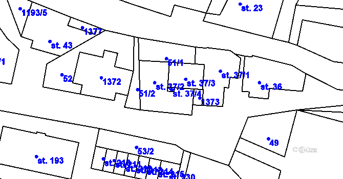 Parcela st. 37/4 v KÚ České Heřmanice, Katastrální mapa