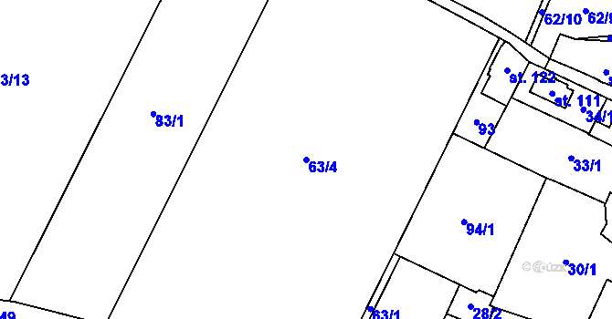 Parcela st. 63/4 v KÚ Počaply u Terezína, Katastrální mapa