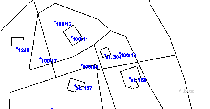 Parcela st. 304 v KÚ České Lhotice, Katastrální mapa