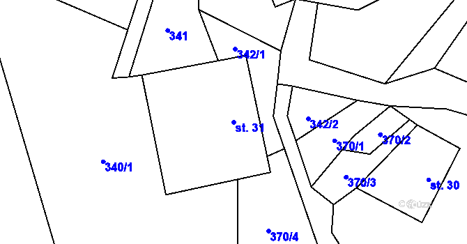 Parcela st. 31 v KÚ České Lhotice, Katastrální mapa