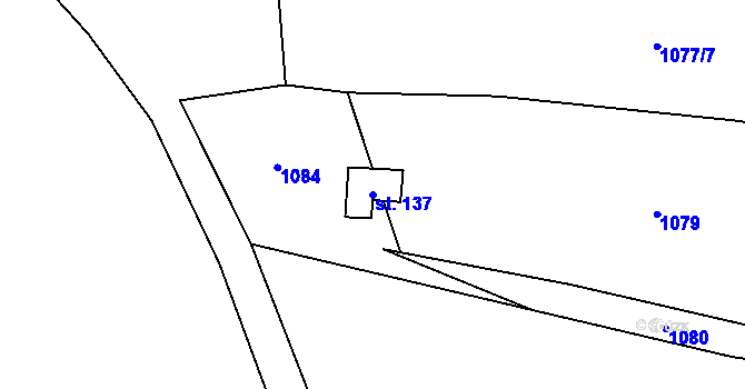 Parcela st. 137 v KÚ České Lhotice, Katastrální mapa